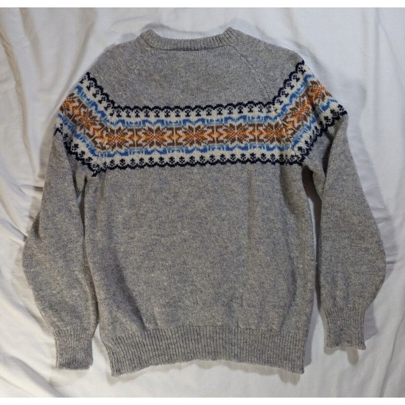 Vintage Gaeltarra Womens Pure Wool Pullover Sweater Grey Size 40" Fairisle - Picture 2 of 9